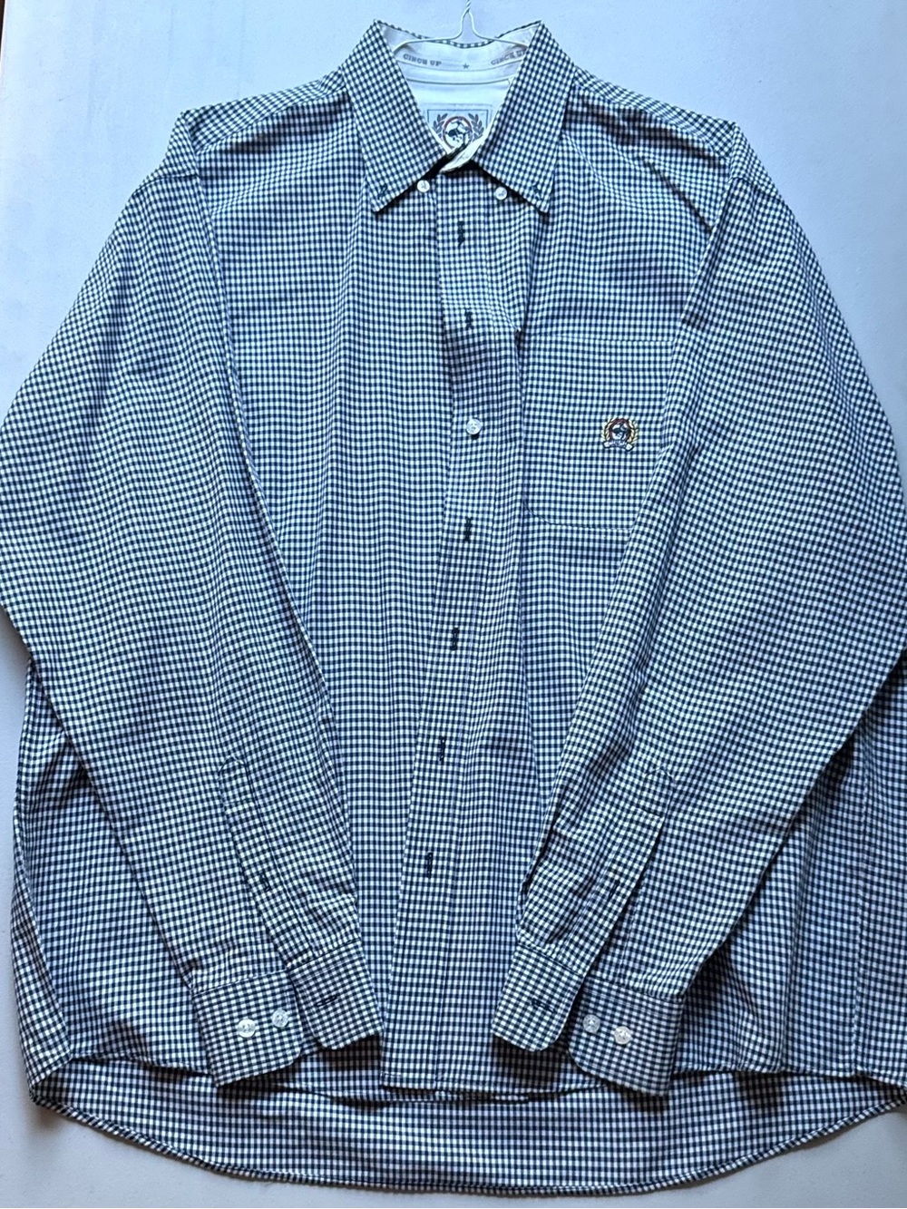 Cinch Men's Black and White Check Button-Down Shirt
